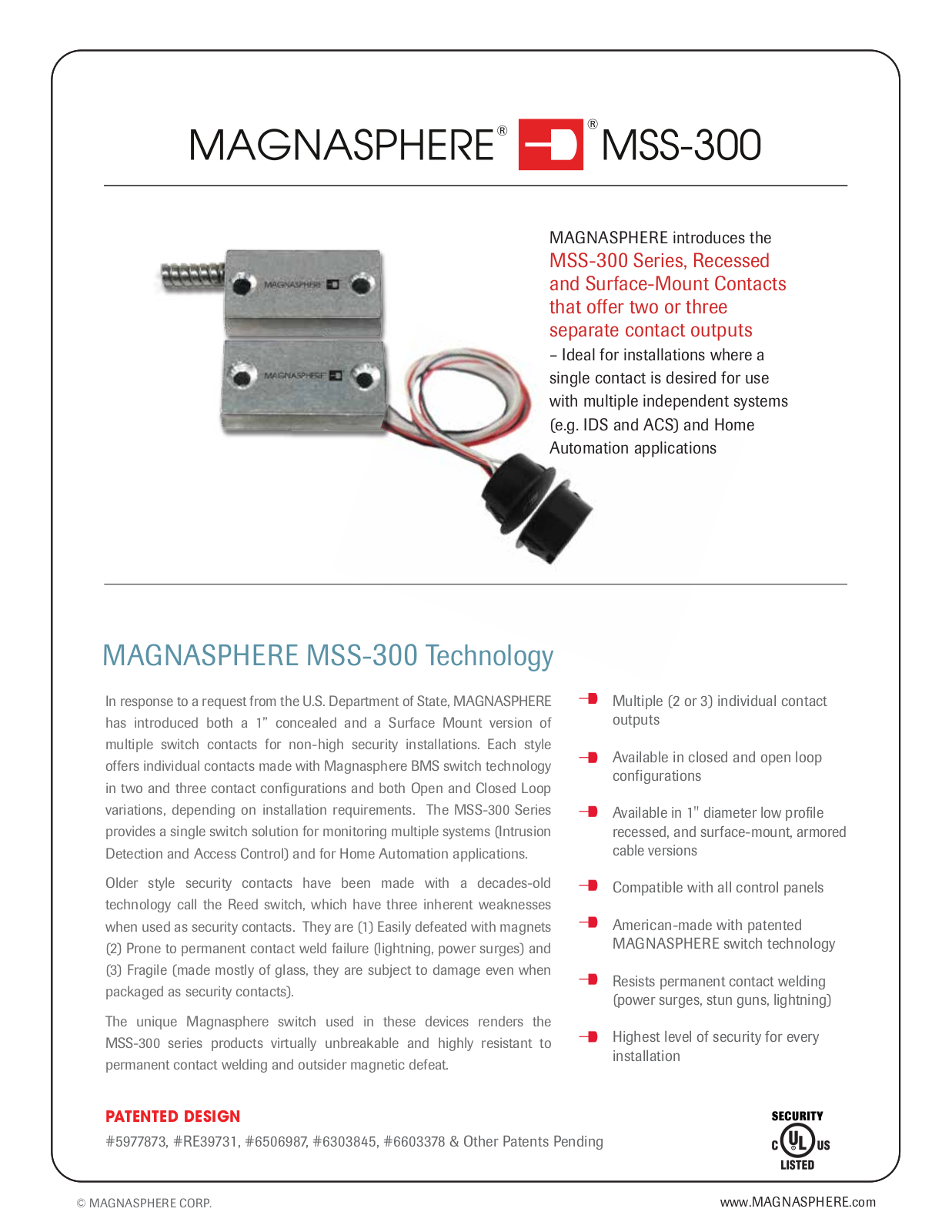 Magnasphere MSS-330S, MSS-330C-WHITE, MSS-330C-WG-WHITE, MSS-330C-WG-BLACK, MSS-330C Specsheet