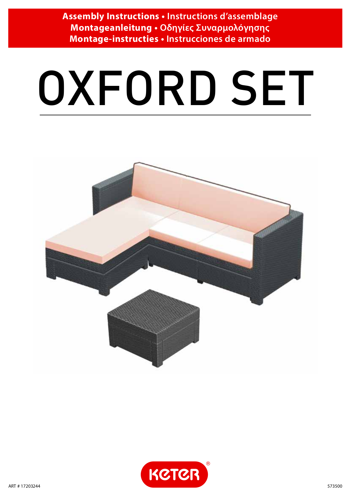 Keter OXFORD SET Instruction manual