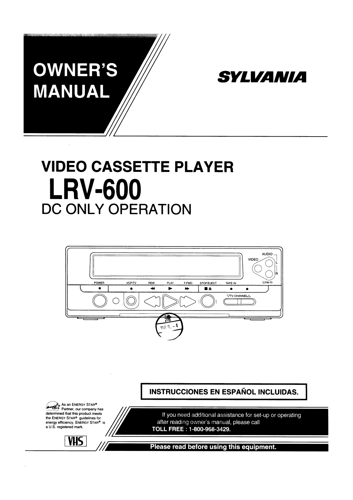 Funai LRV600 User Manual