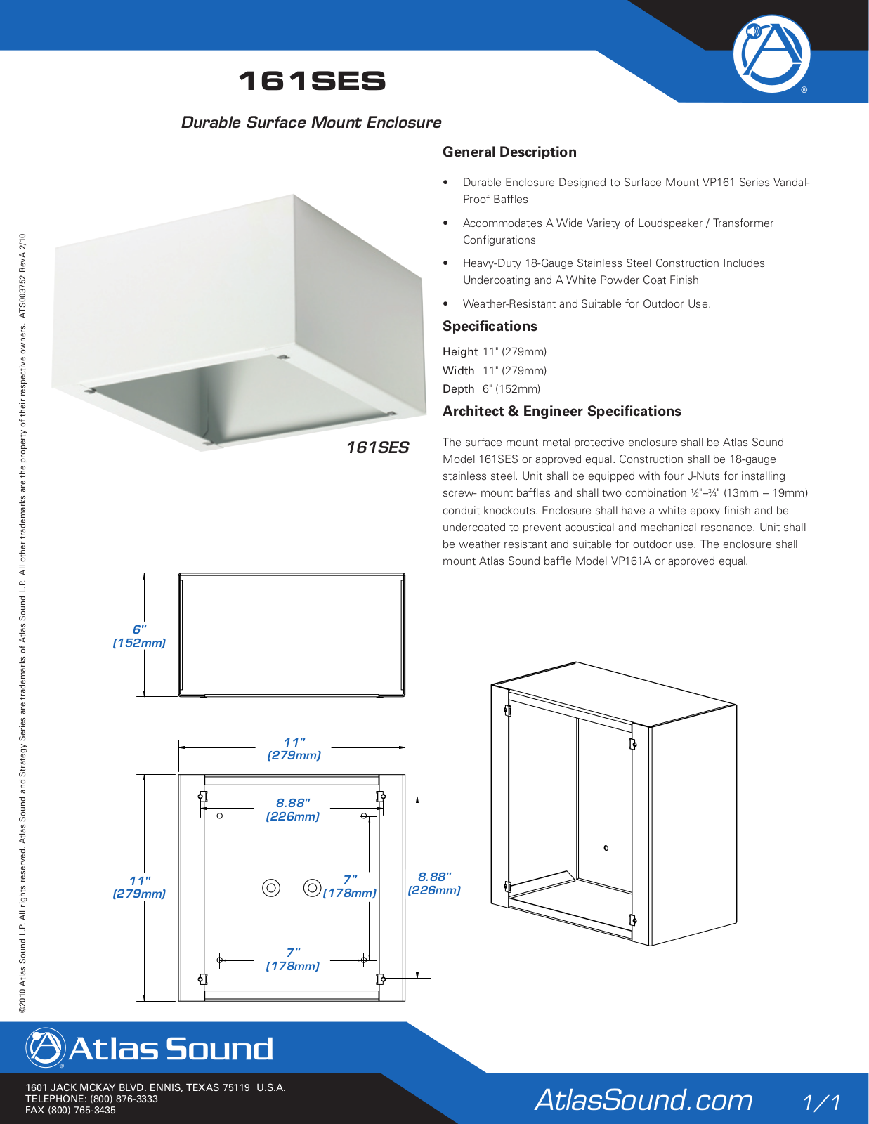 Atlas IED 161SES Data Sheet