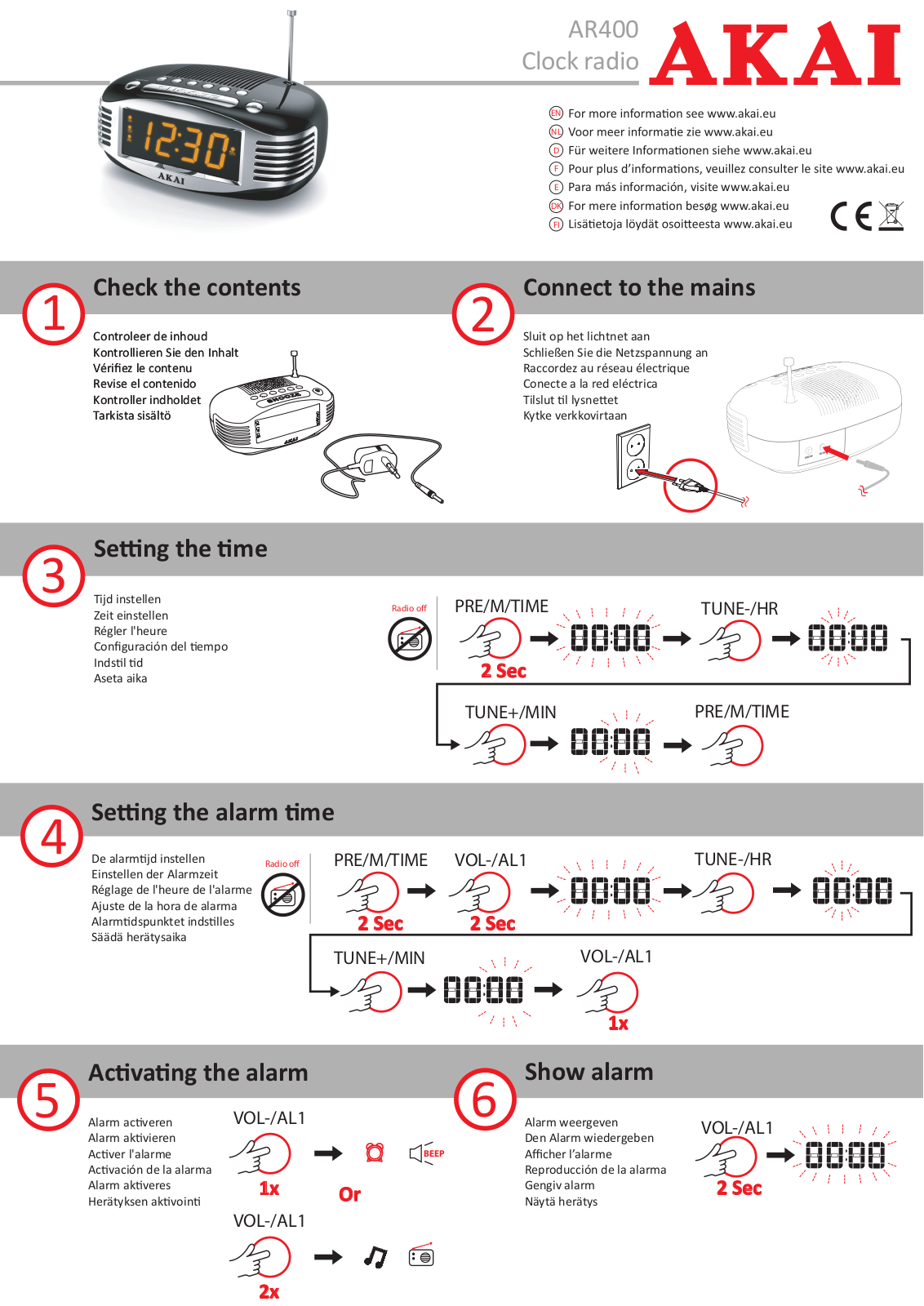 AKAI AR400BK Quick start guide - ManualMachine.com