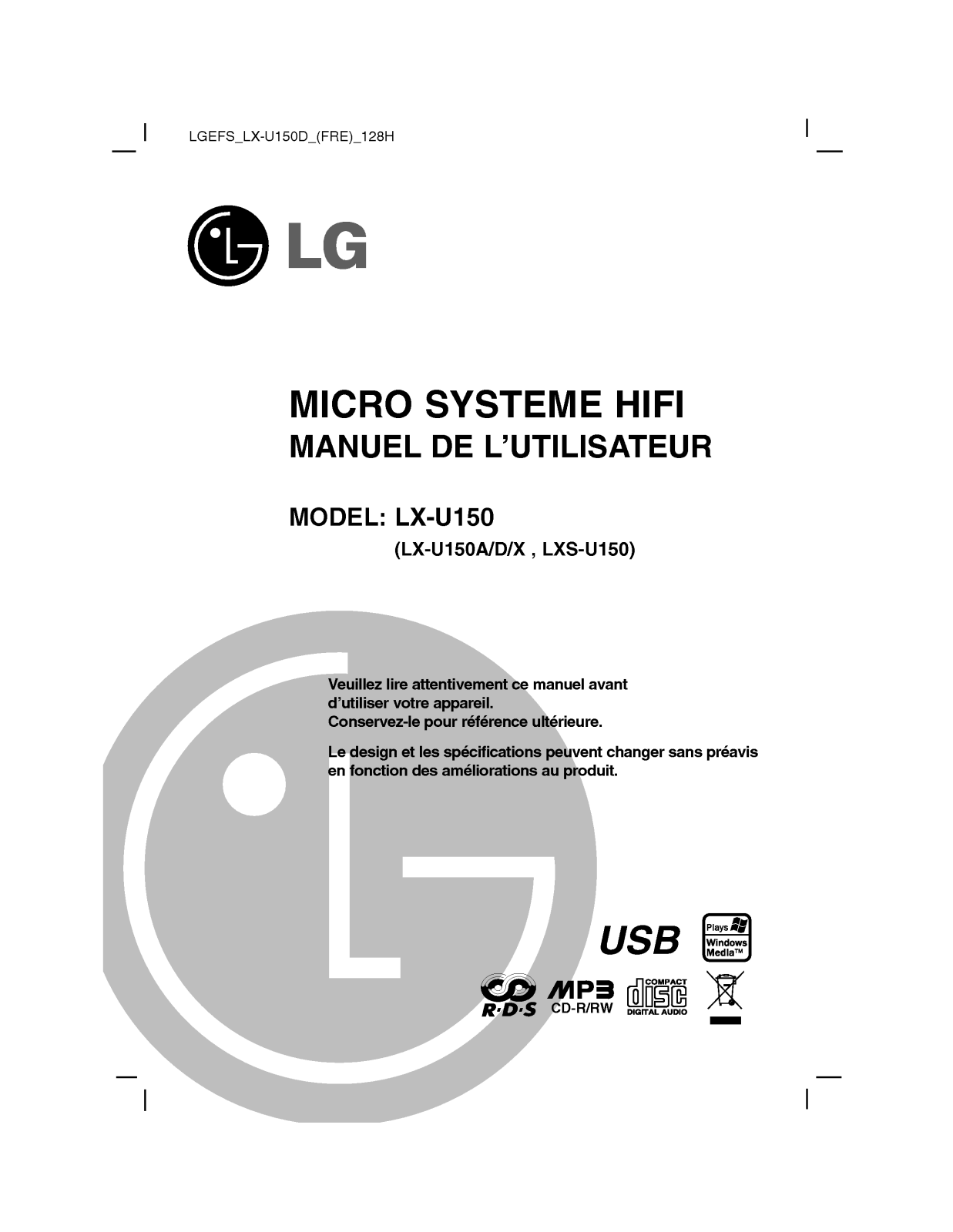 LG LX-U150 User Manual