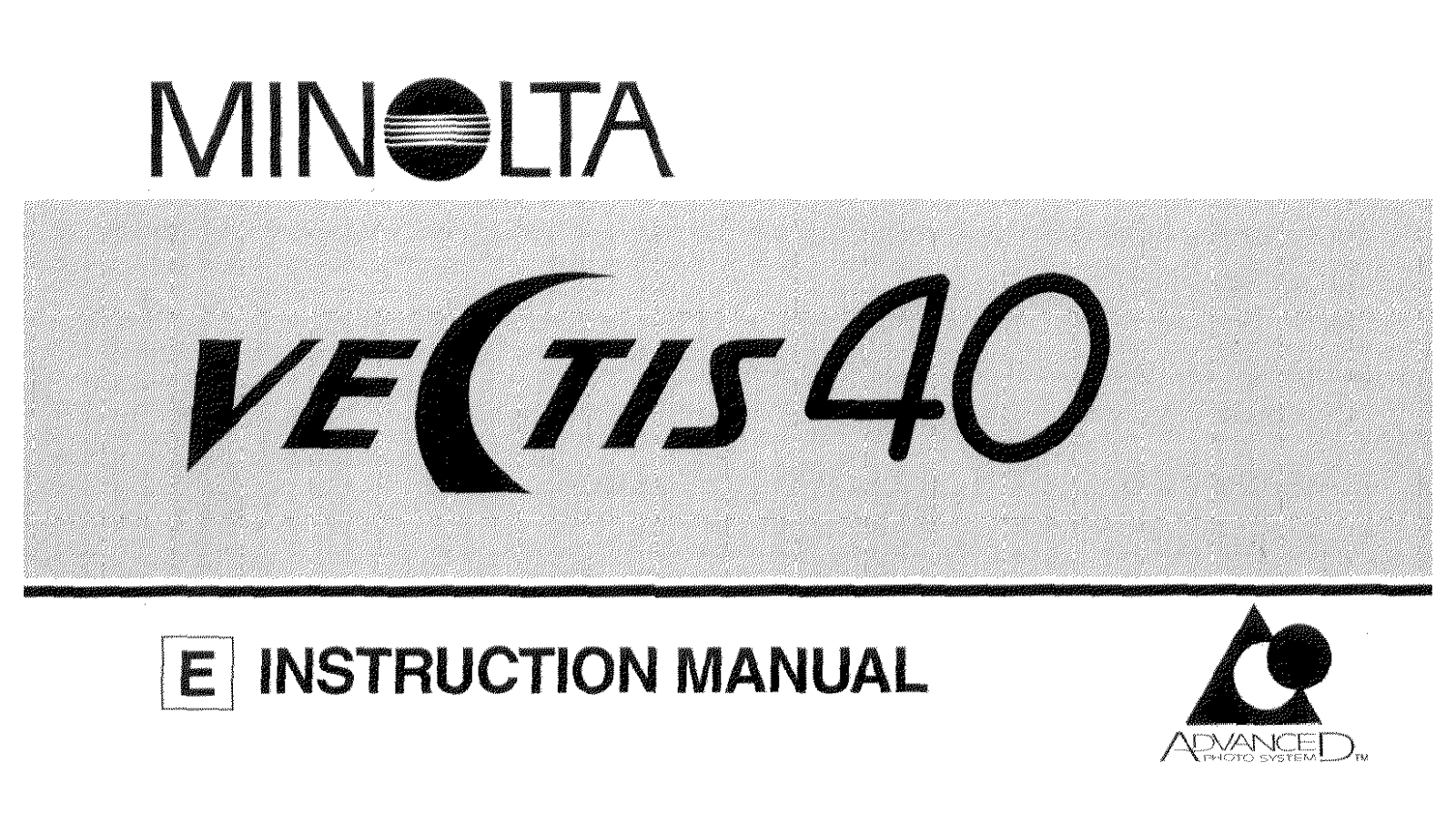 MINOLTA Vectis 40 Instruction Manual