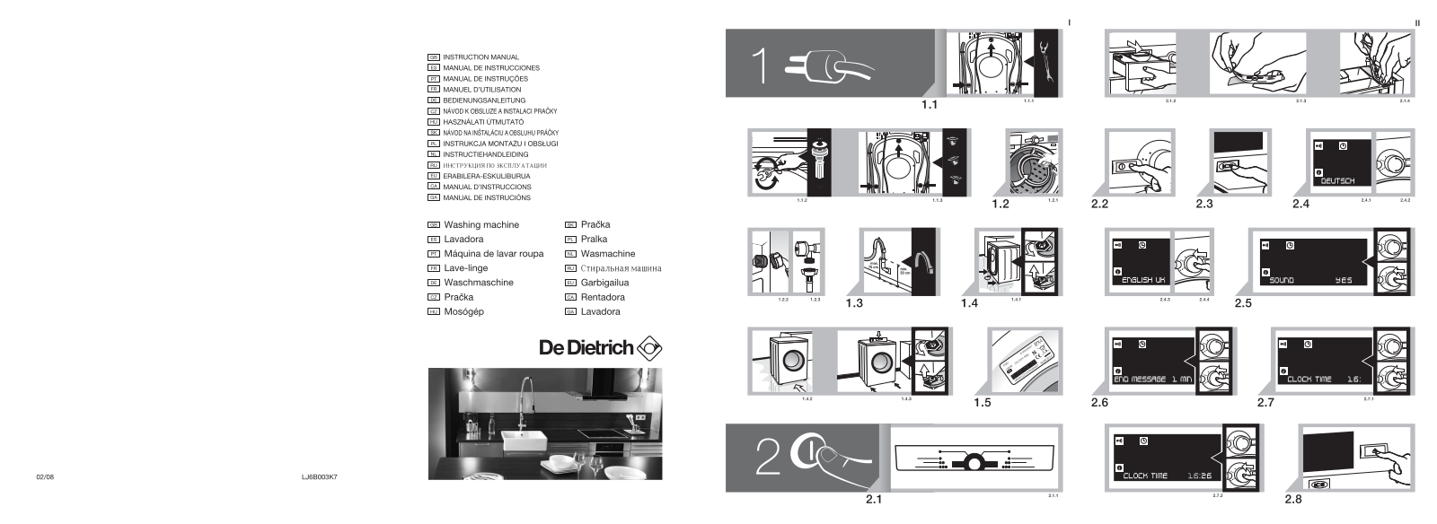 De dietrich DFW810W, DFW814X, DFW812W, DFW812X, DFW814B Instructions Manual