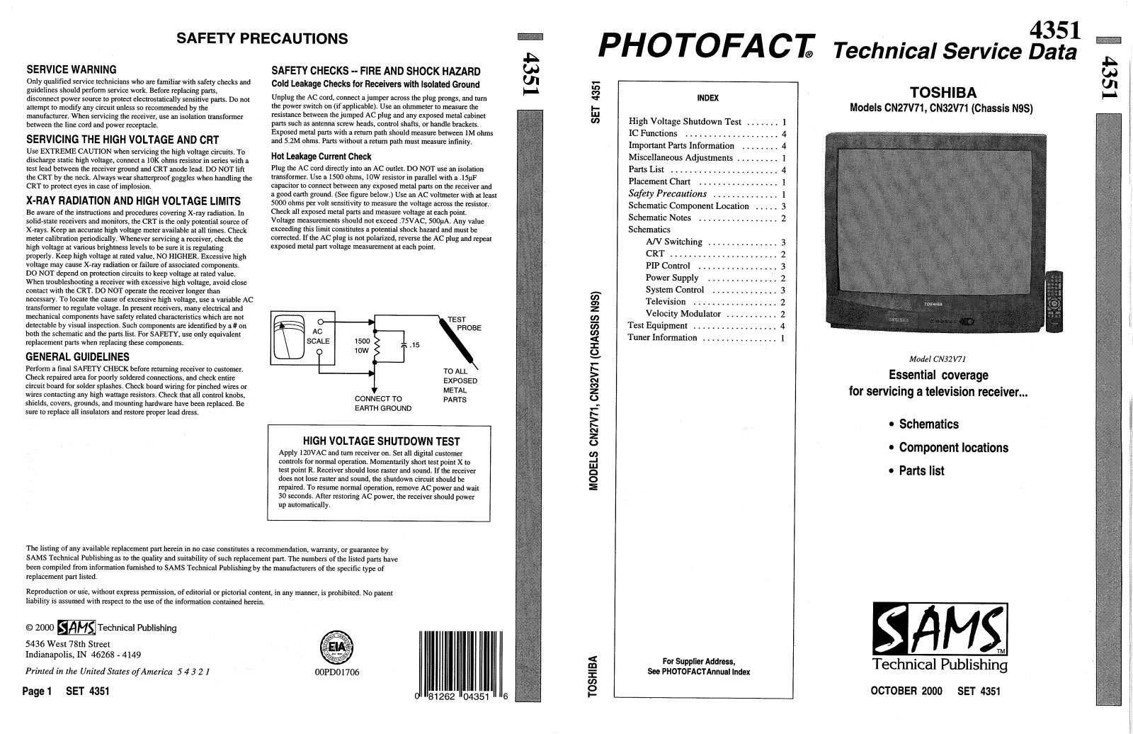 TOSHIBA CN27V71, CN32V71 Service Manual