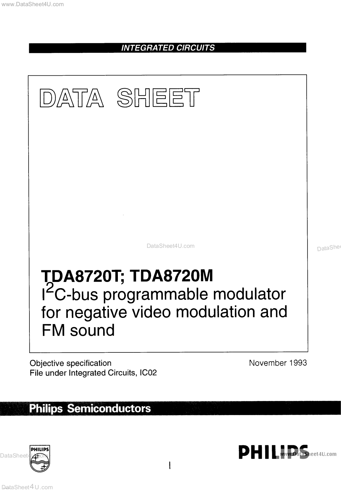 Philips TDA8720, TDA8720T, TDA8720M Service Manual