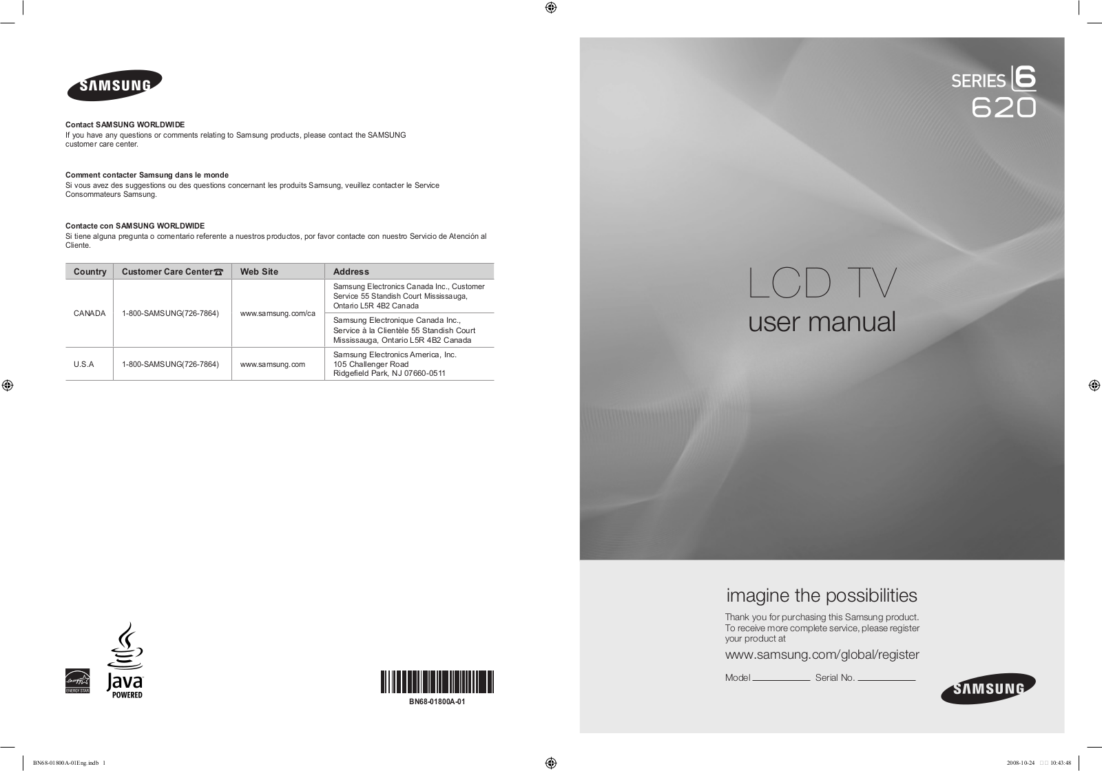 Samsung LN40A620A1F, LN32A620A1F, LN2A620A1F User Manual