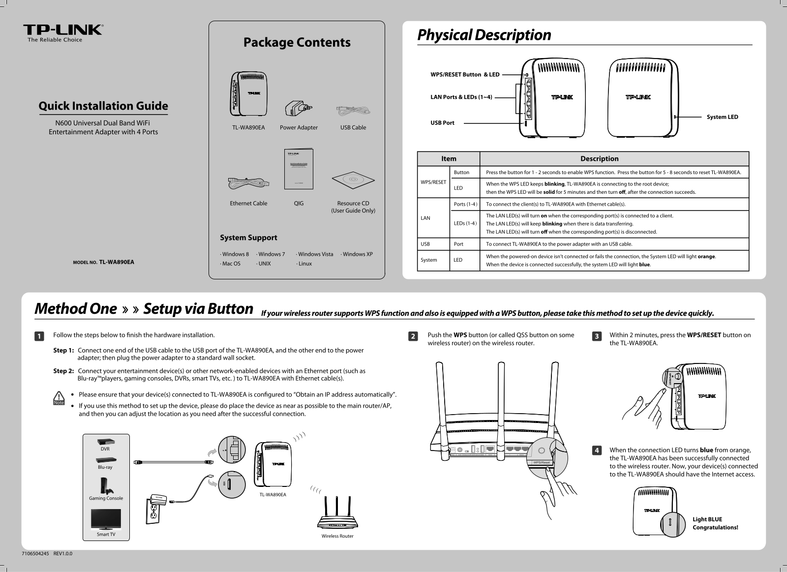 TP-Link TL-WA890EA Quick Installation Guide