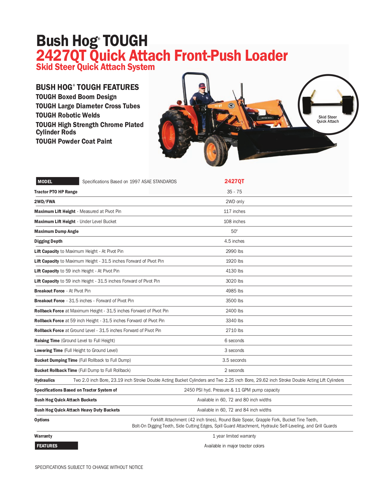 Bush Hog 2427QT User Manual