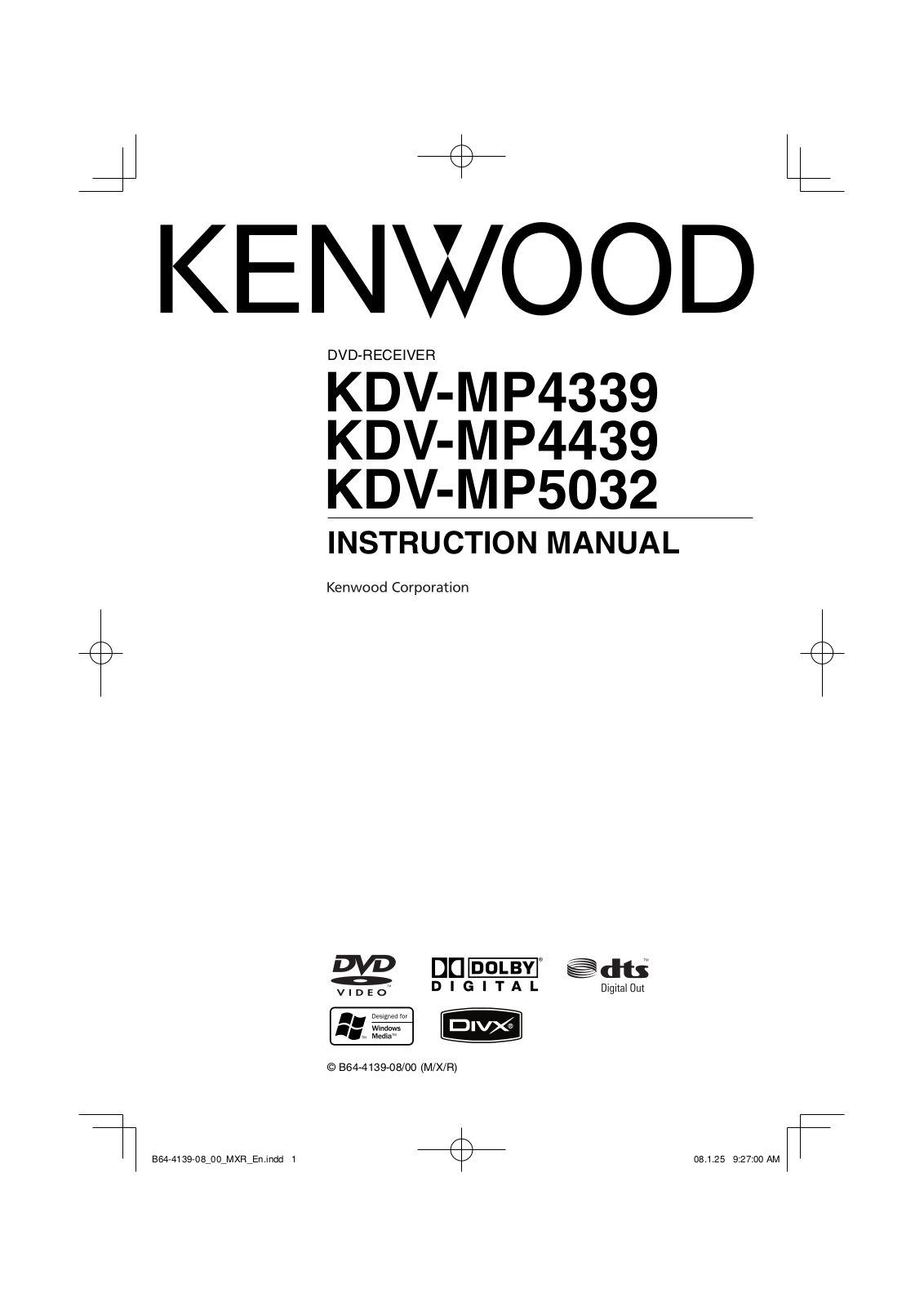 Kenwood KDV-MP4439, KDV-MP4339, KDV-MP5032 User Manual