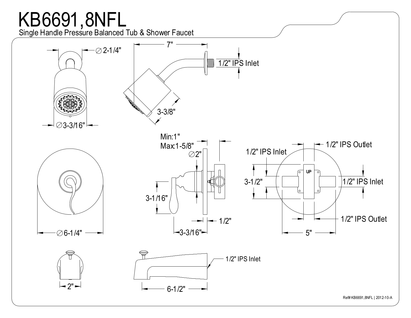 Elements of Design KB6691NFL Specifications Sheet - ManualMachine.com