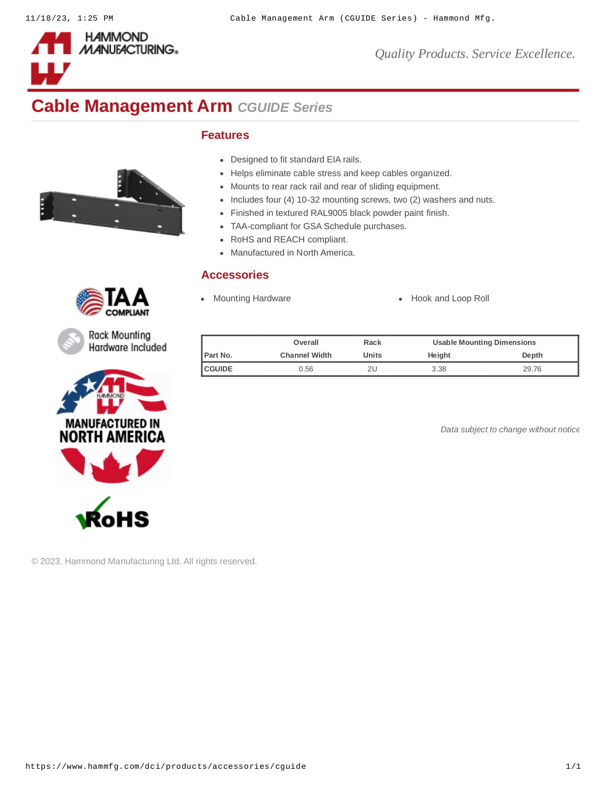 Hammond Manufacturing CGUIDE Users Guide - ManualMachine.com