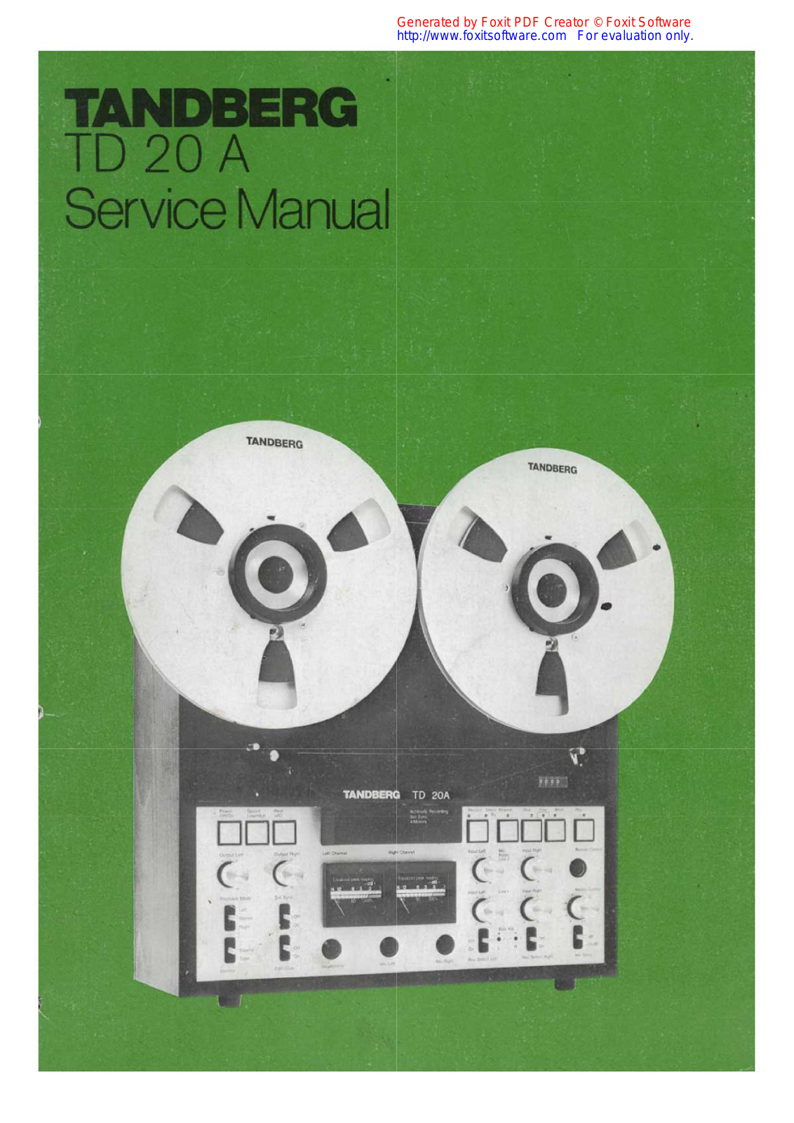 TANDBERG td 20a Service Manual