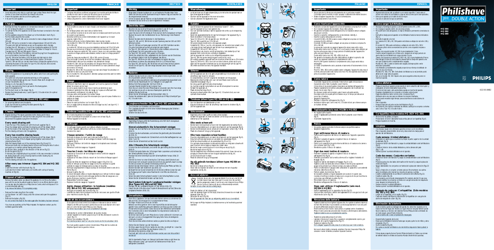 Philips HQ382, HQ384 User Manual