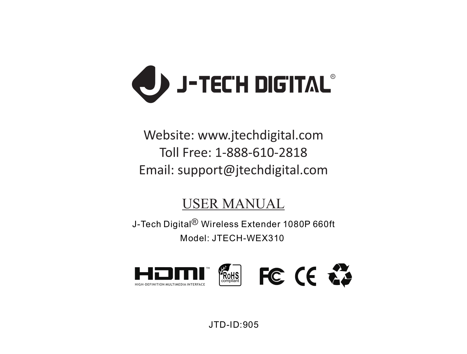 J-tech digital JTECH-WEX310 User Manual