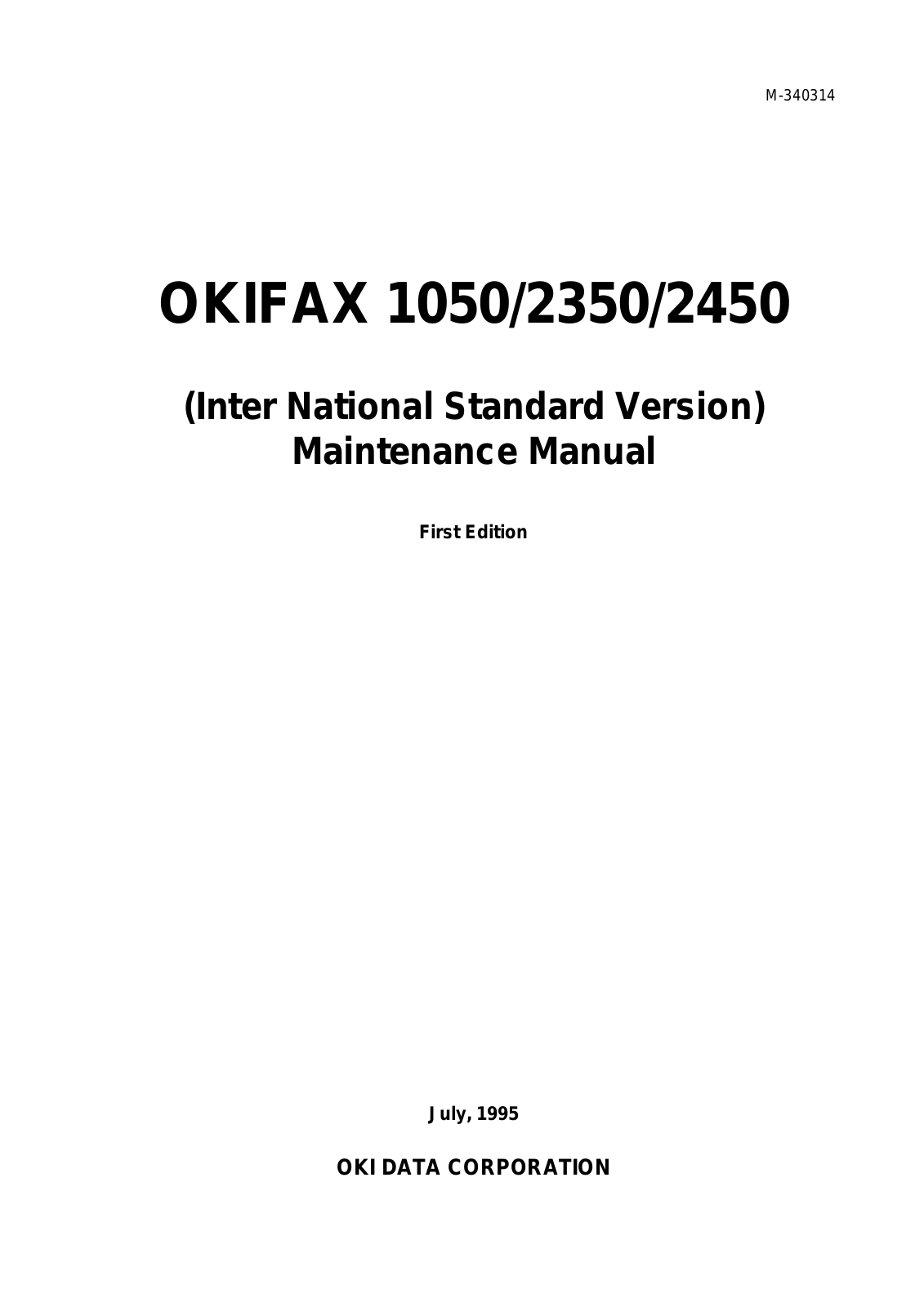 Oki 1050, 2350, 2450 Service manual