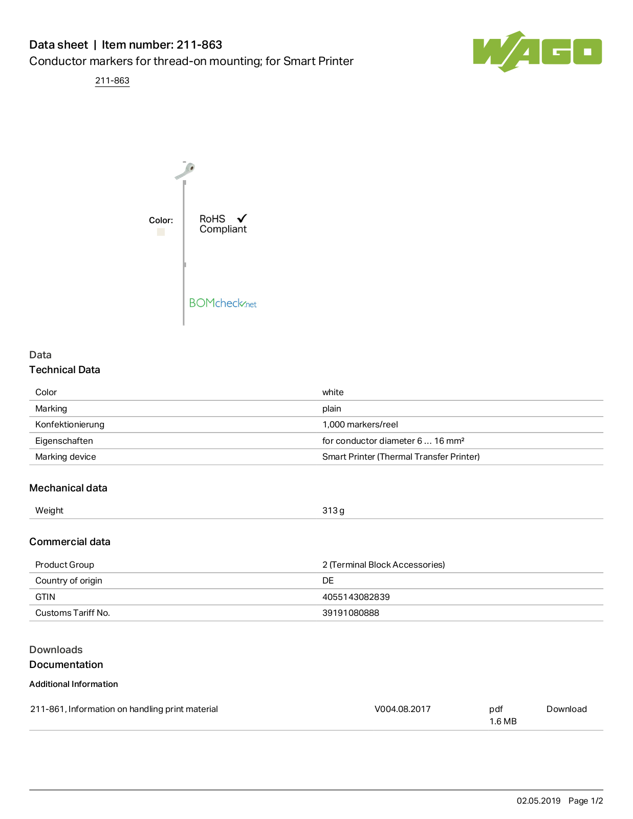 Wago 211-863 Data Sheet