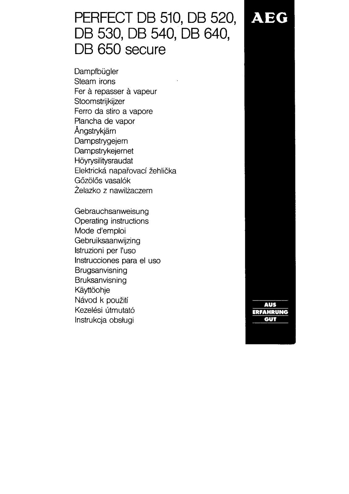 AEG DB 520, DB 650, DB 530, DB 510, DB 540 User Manual