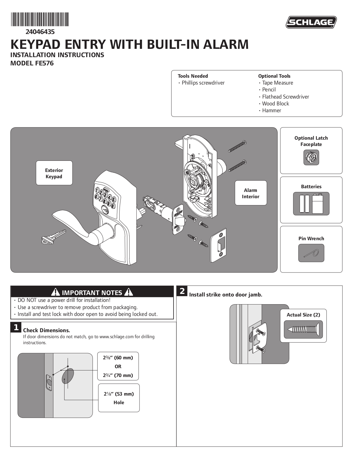 Factory Direct Hardware FE576CAM505PLY User Manual