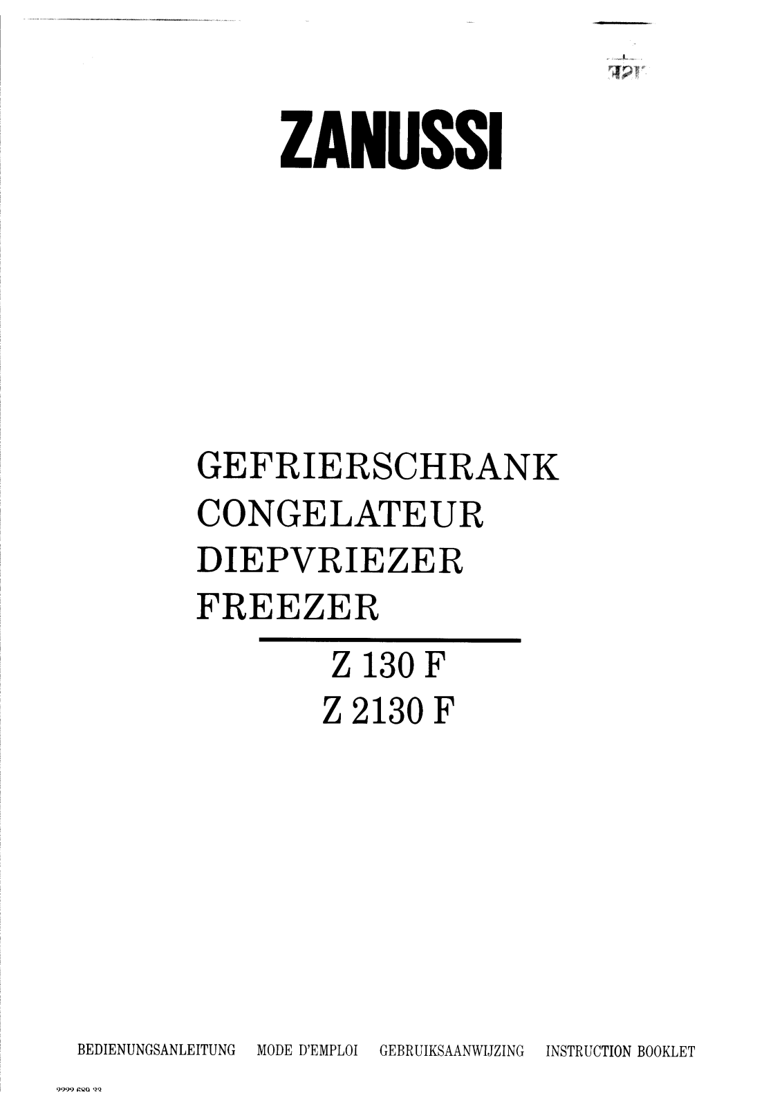 Zanussi Z130F User Manual