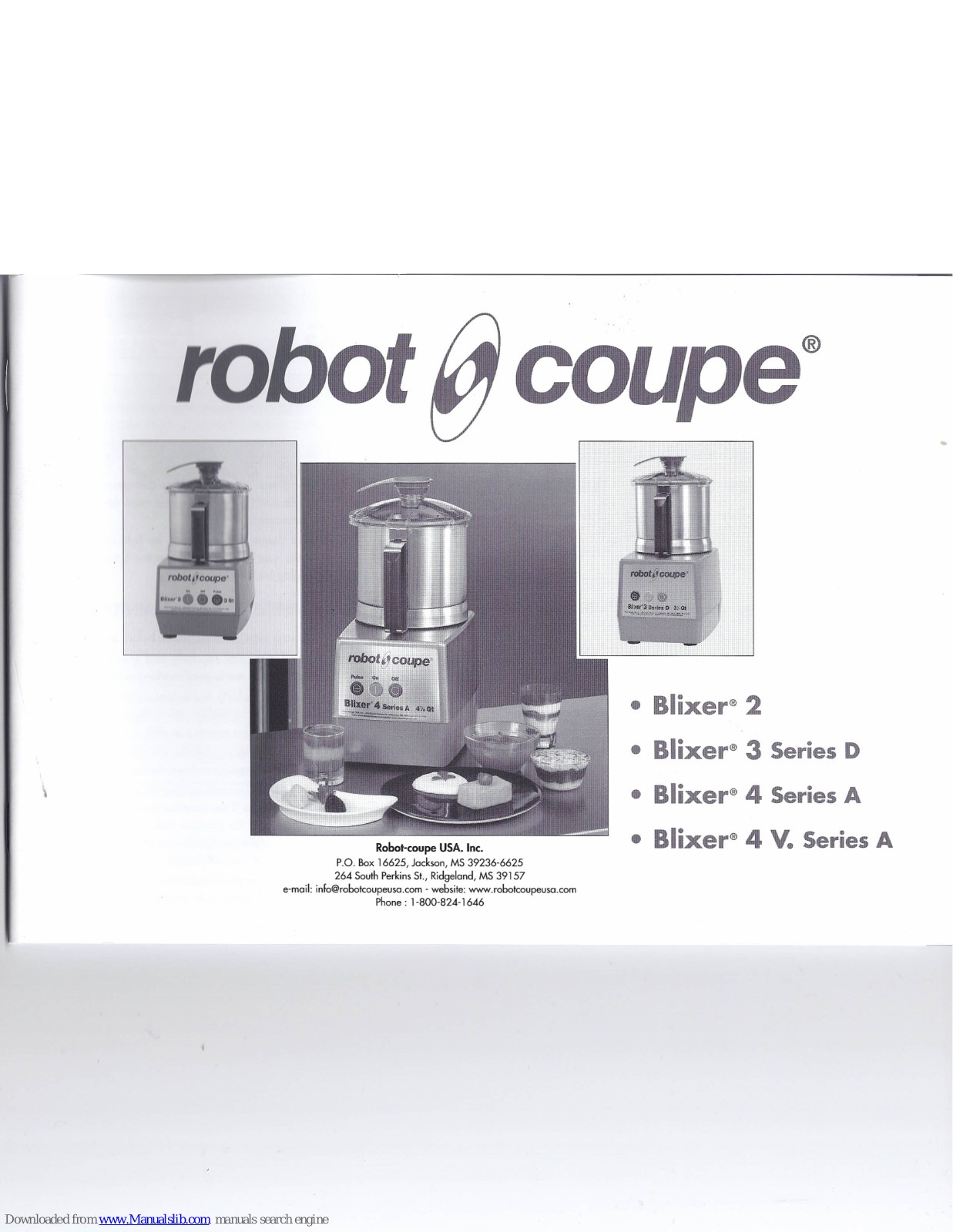 Robot Coupe Blixer 2, Blixer 4  A, Blixer 4 V.  A, Blixer 3  D User Manual - ManualMachine.com
