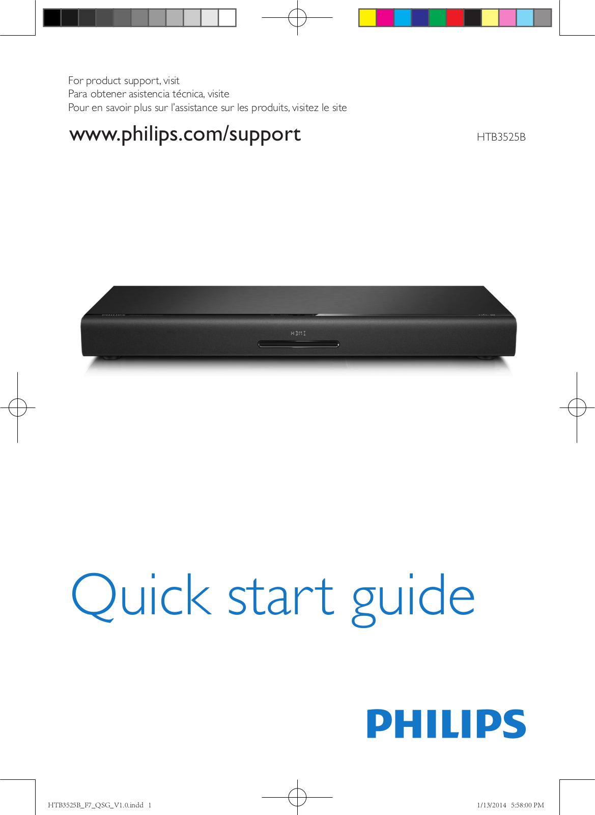 Philips HTB3525B/F7 Quick Start Guide