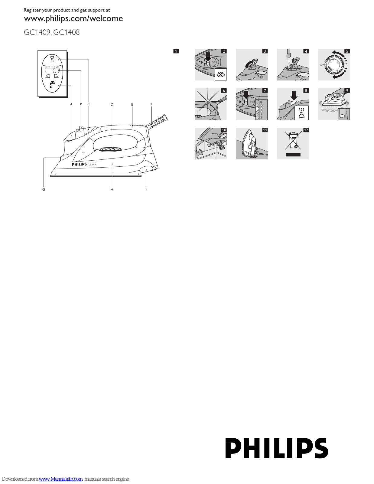 Philips GC1409/02, GC1408/02, GC1409, GC1408 User Manual