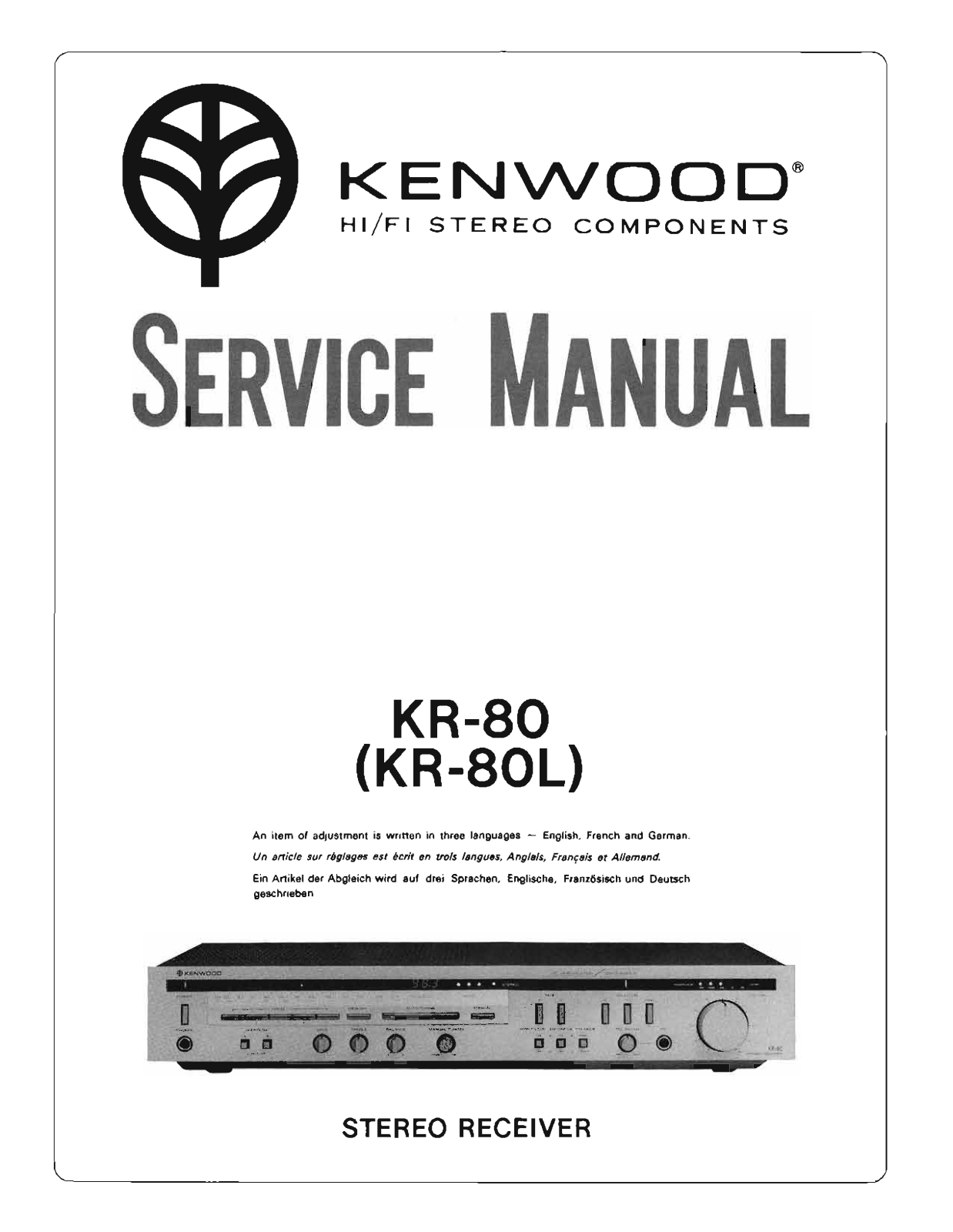 Kenwood KR-80 Service Manual