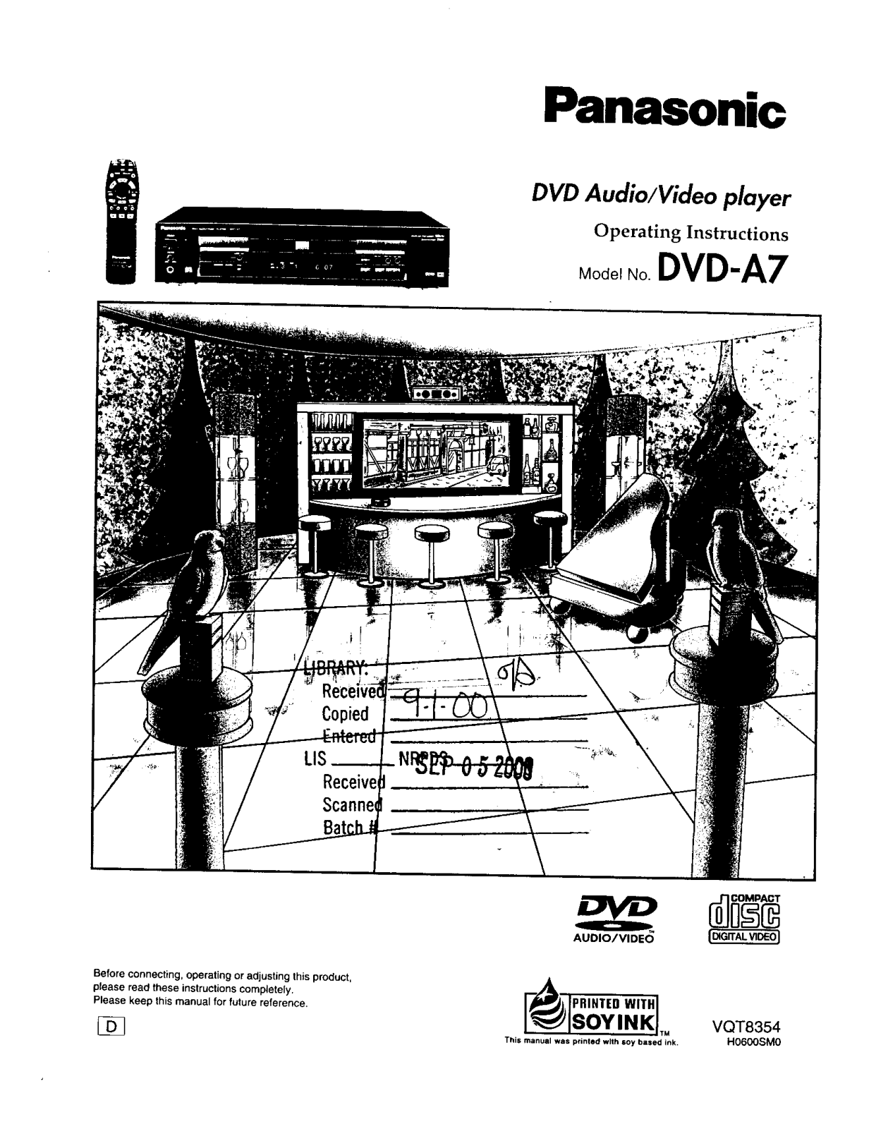 Panasonic DVD-A7 Owner’s Manual
