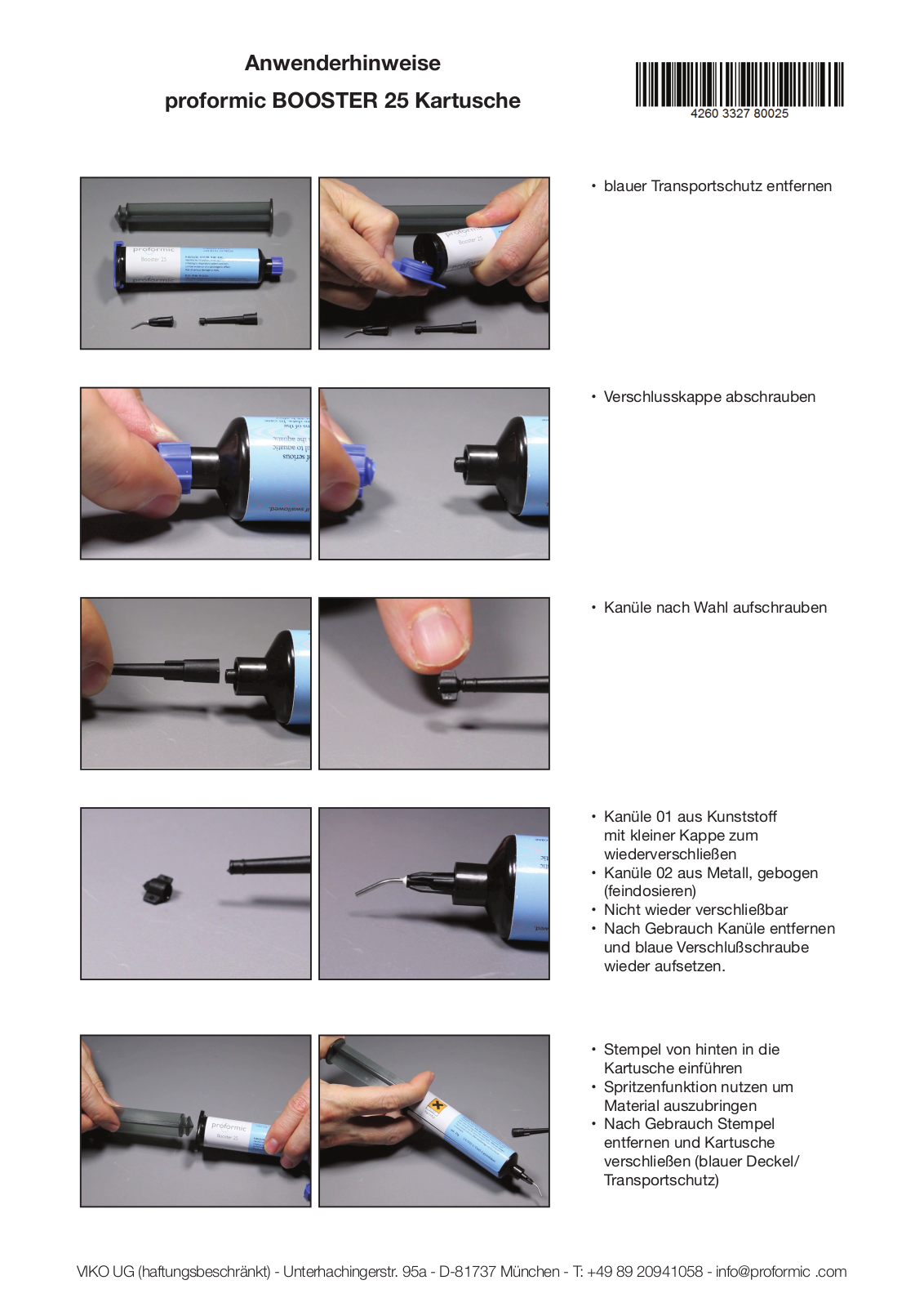 Proformic BOOSTER 25 User guide