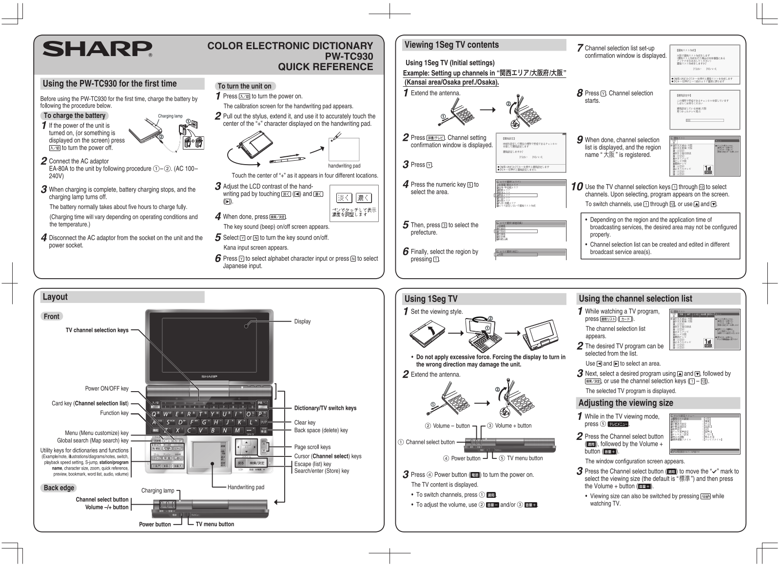 Sharp PW-TC930 User Manual