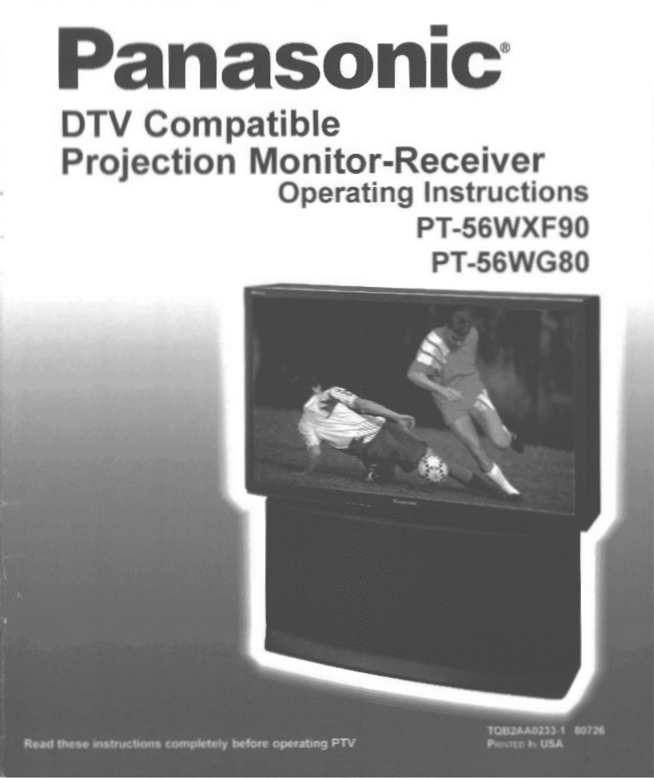 Panasonic PT-56WXF90W, PT-56WXF90, PT-56WG80W User Manual