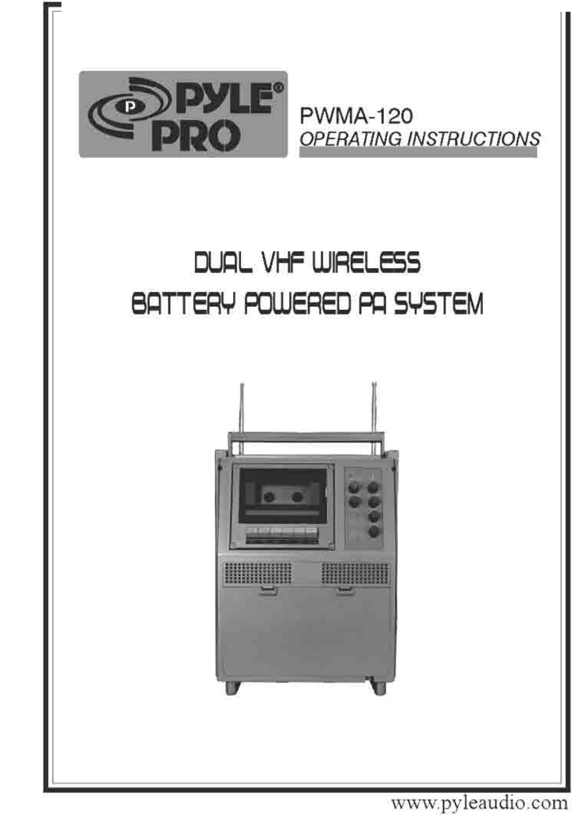 PYLE Audio PWMA-120 User Manual