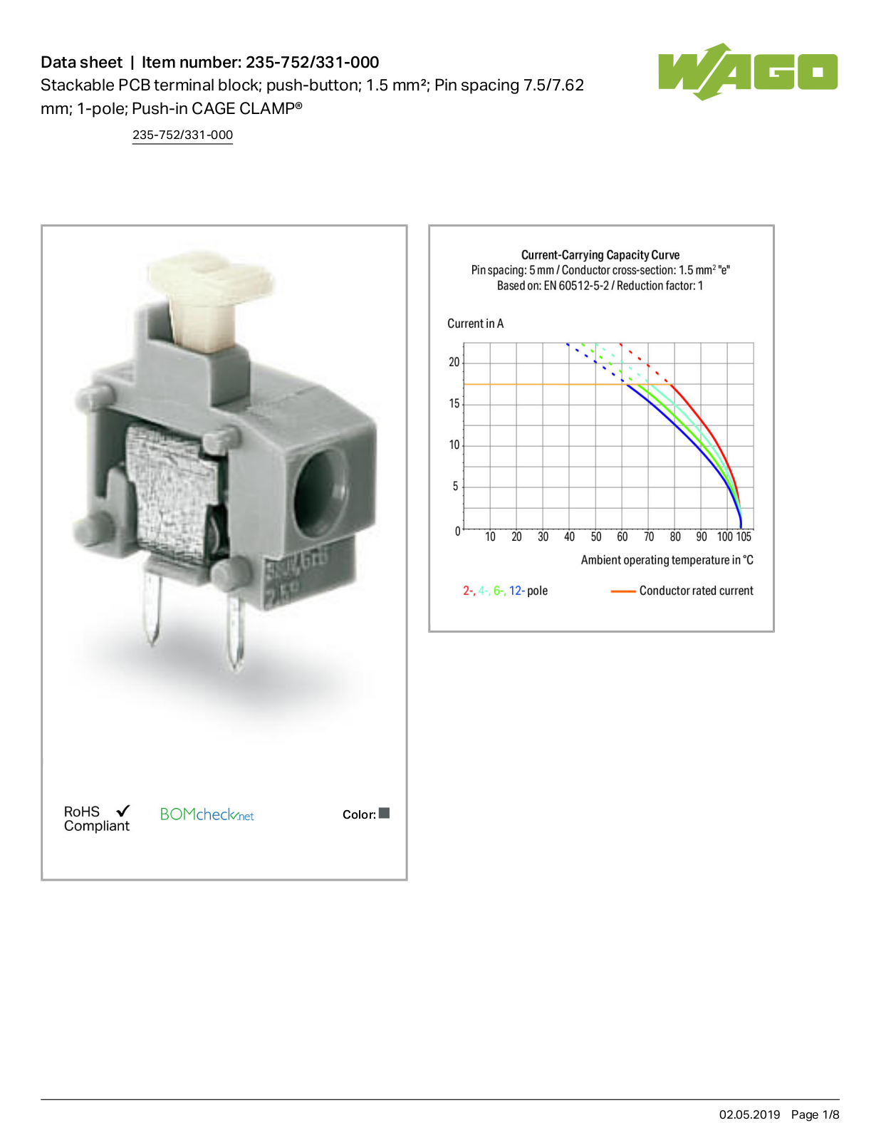 Wago 235-752/331-000 Data Sheet