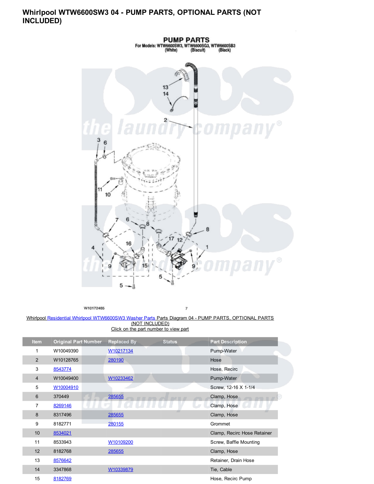 Whirlpool WTW6600SW3 Parts Diagram