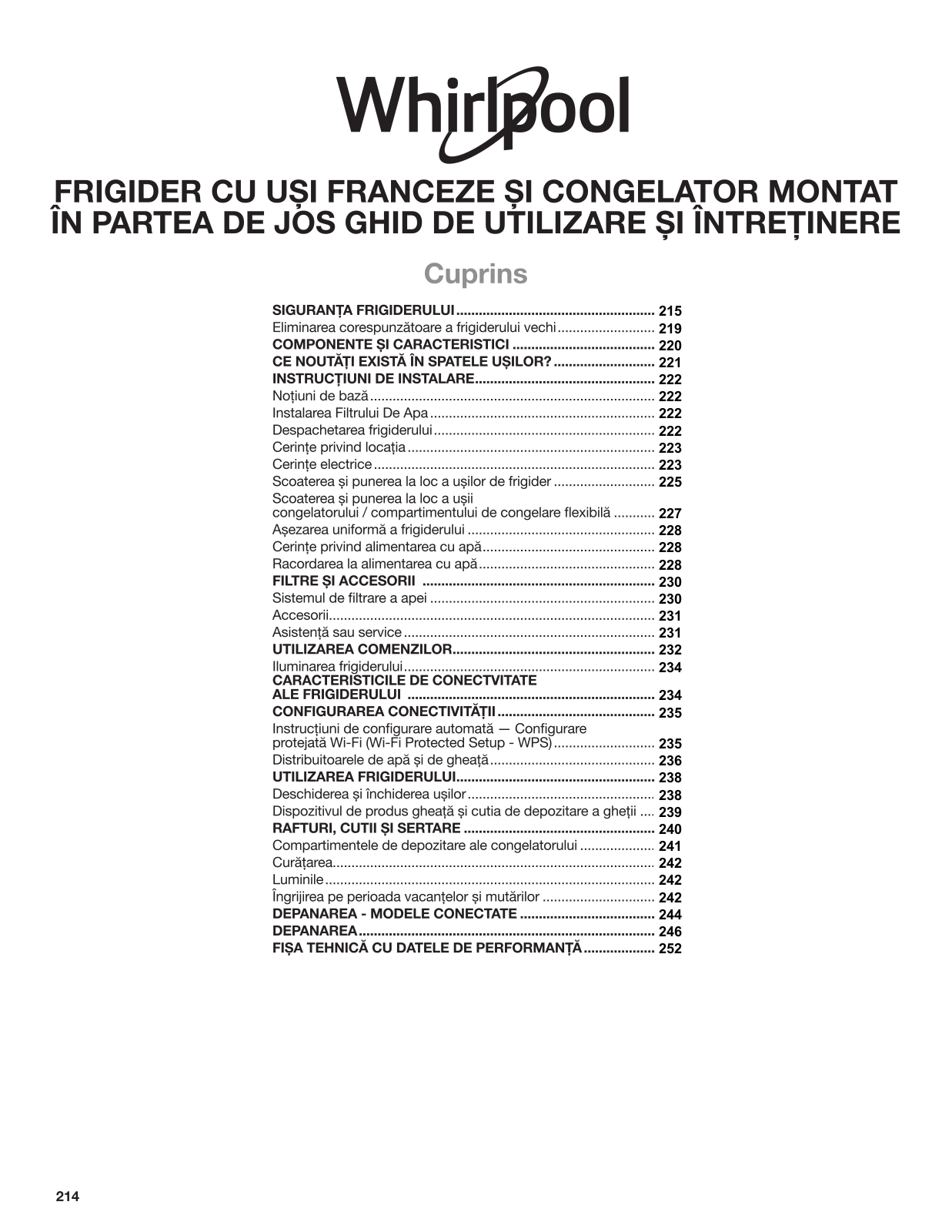 WHIRLPOOL WQ9I MO1L User Manual