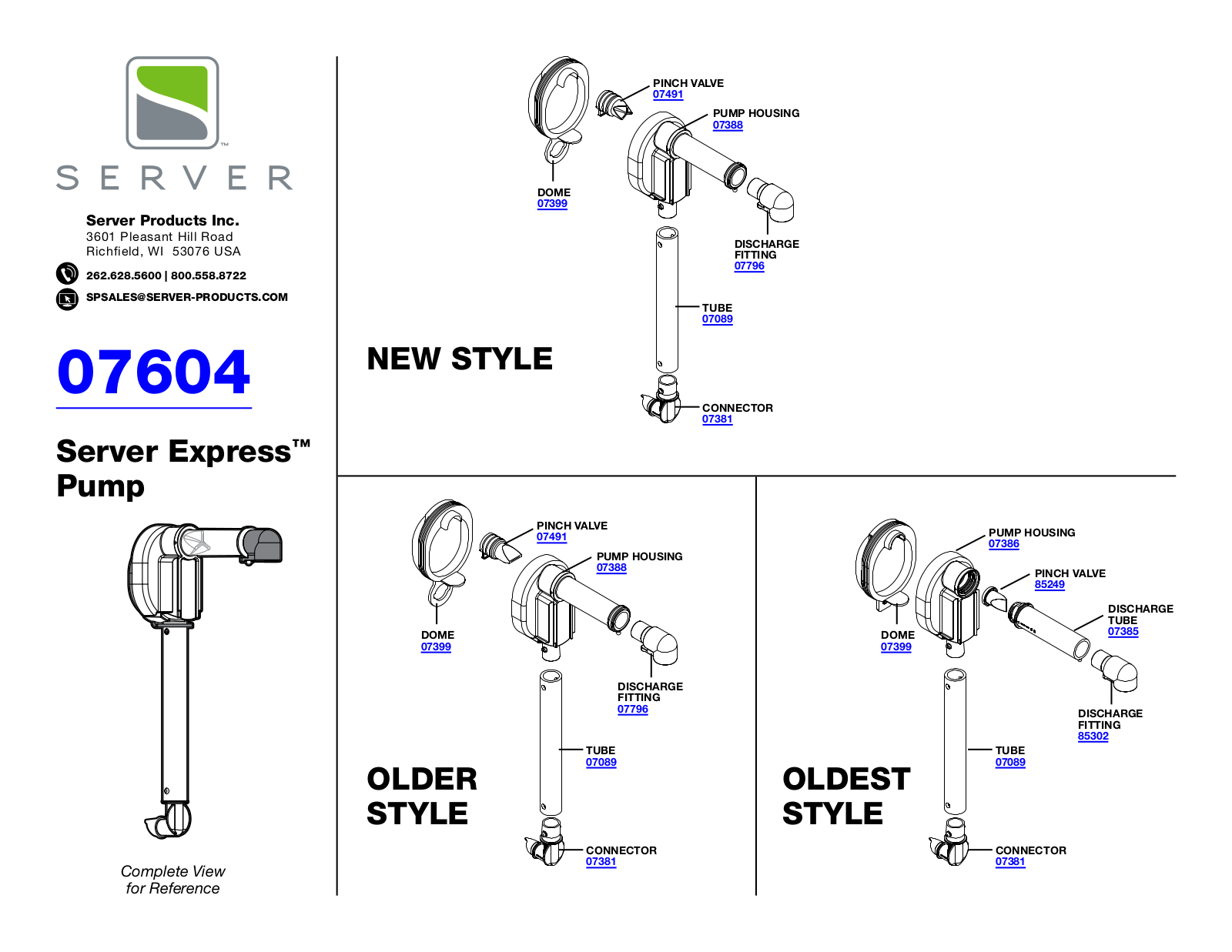 Server 07604 Parts Manual