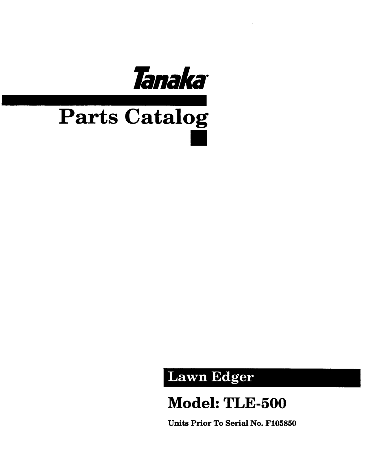 Tanaka TLE-500 User Manual