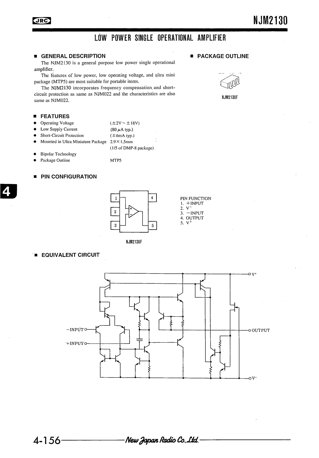 JRC NJM2130F Datasheet