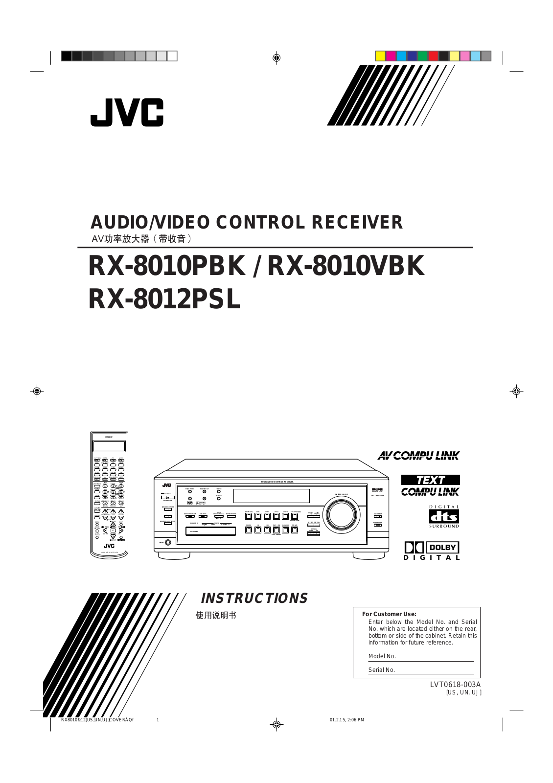 JVC RX-8012PSL User Manual