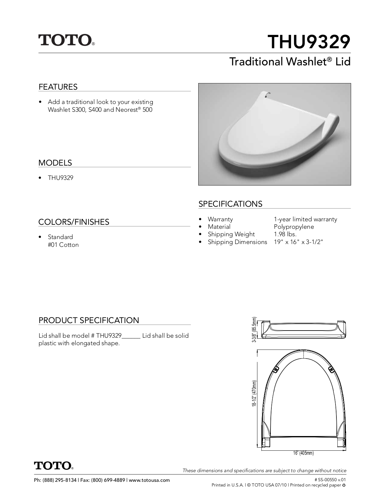TOTO TOT4956 Specifications - ManualMachine.com