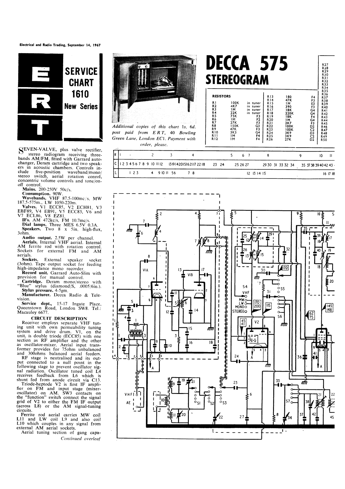 Decca 575 Service manual