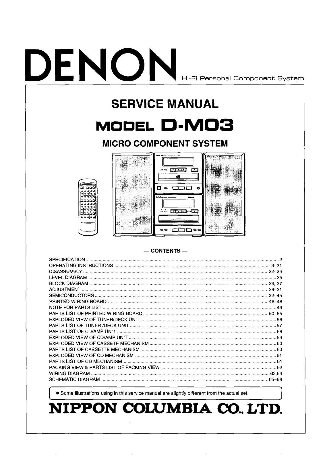 Denon D-M03 Service Manual