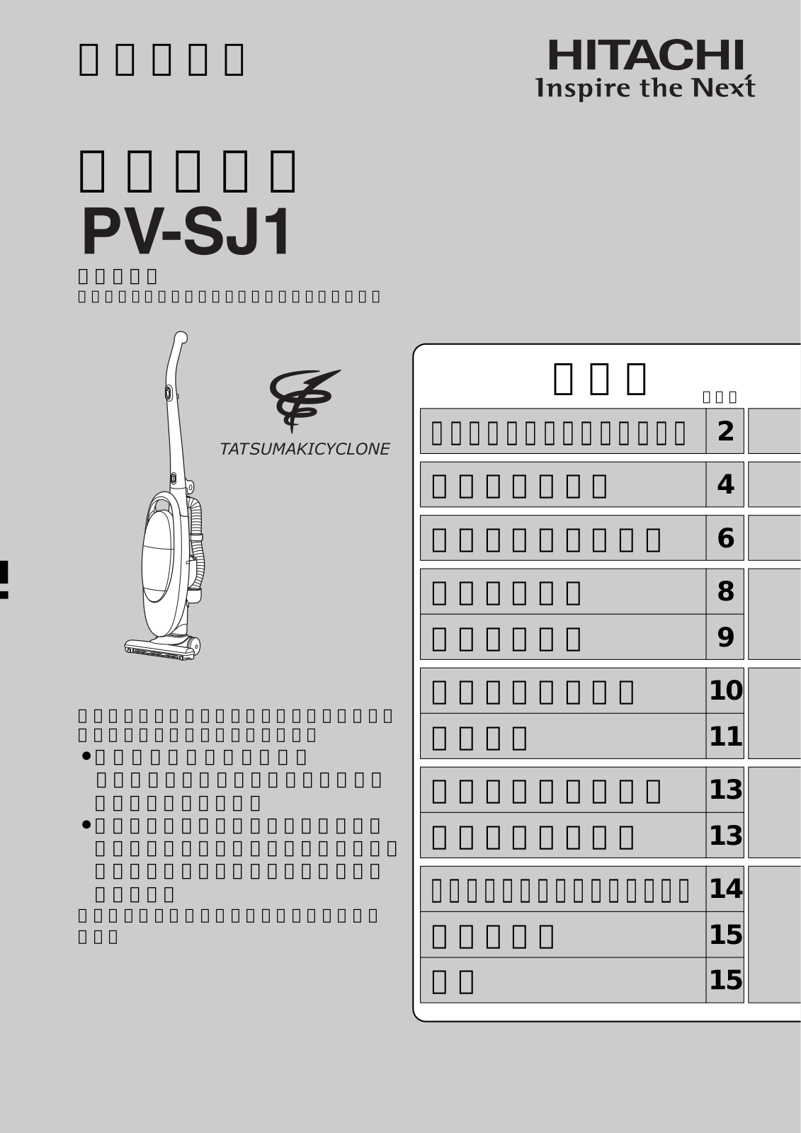 Hitachi PV-SJ1 User guide