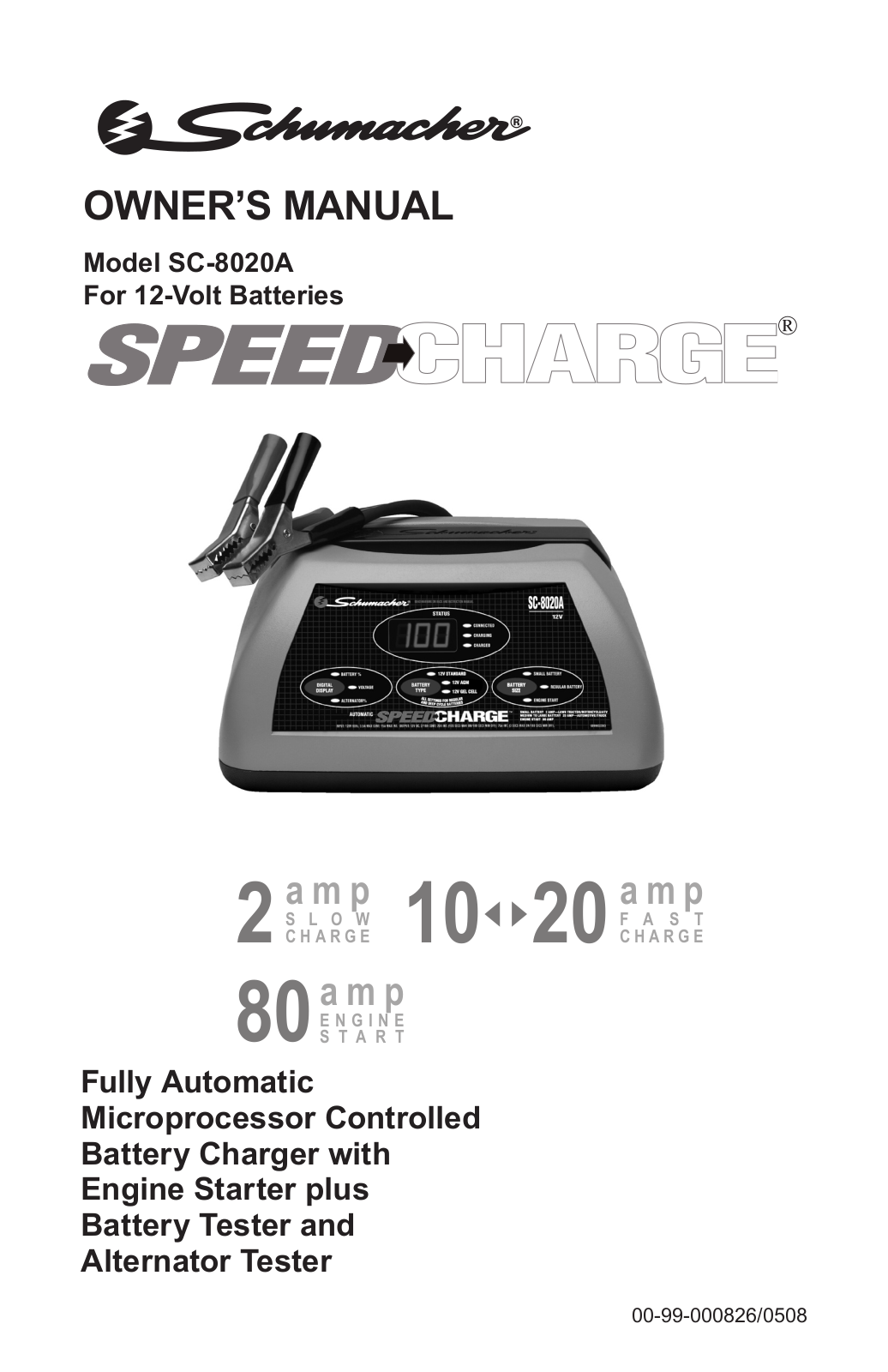 Schumacher SC-8020A User Manual