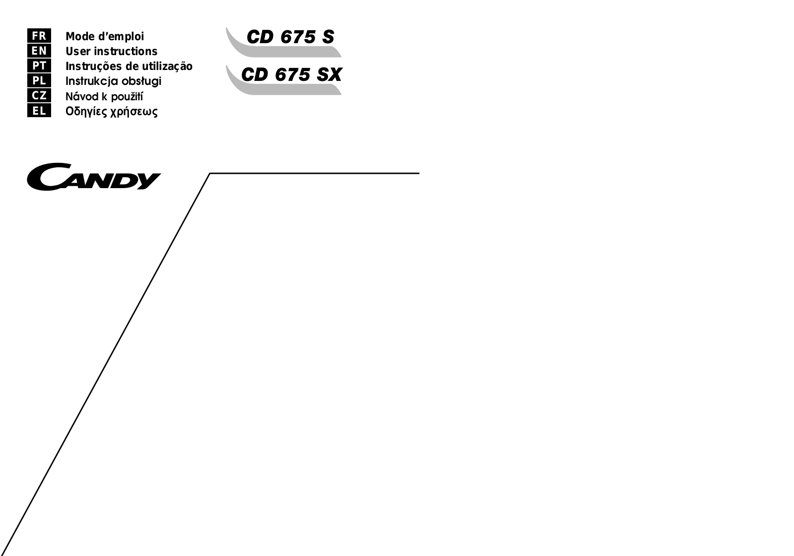 Candy CD 675 S Owner's Manual