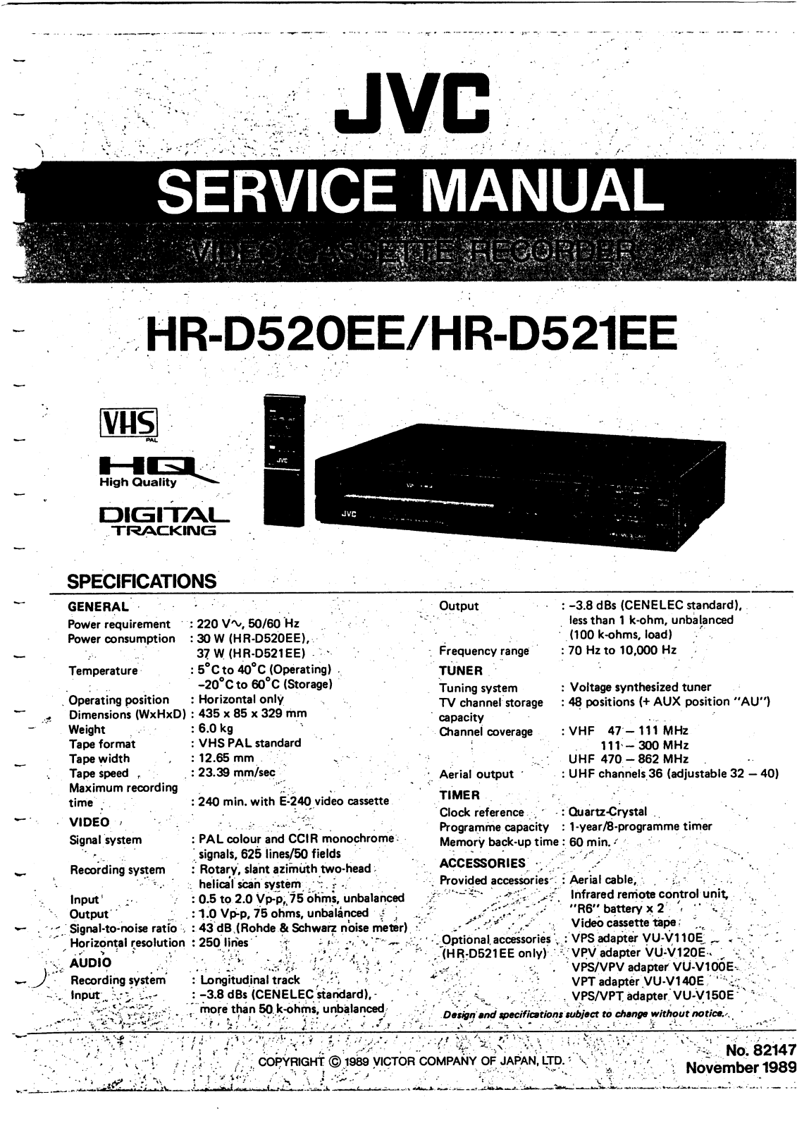 Jvc HR-D520-EE Service Manual