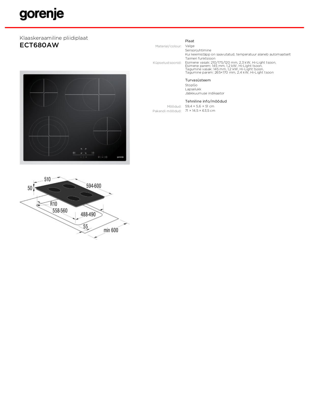 Gorenje ECT680AW BROCHURE