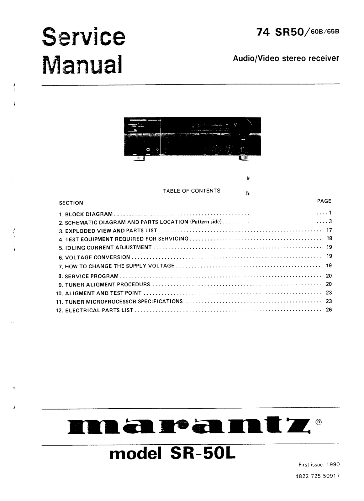 Marantz SR-50-L Service Manual