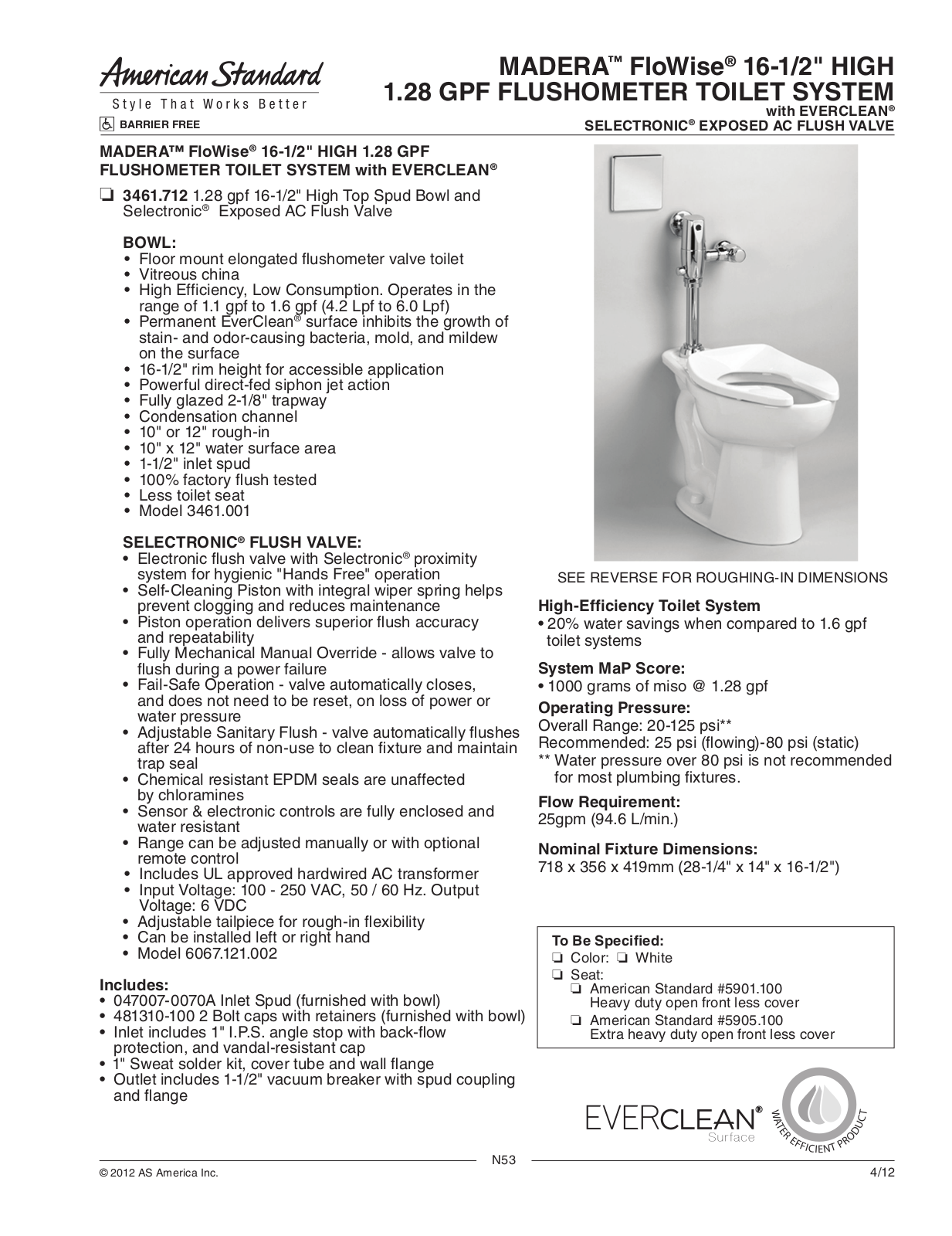 American Standard ASD8670 Specifications - ManualMachine.com